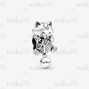 Pandora Kitten & Yarn Ball Charm|Pendant